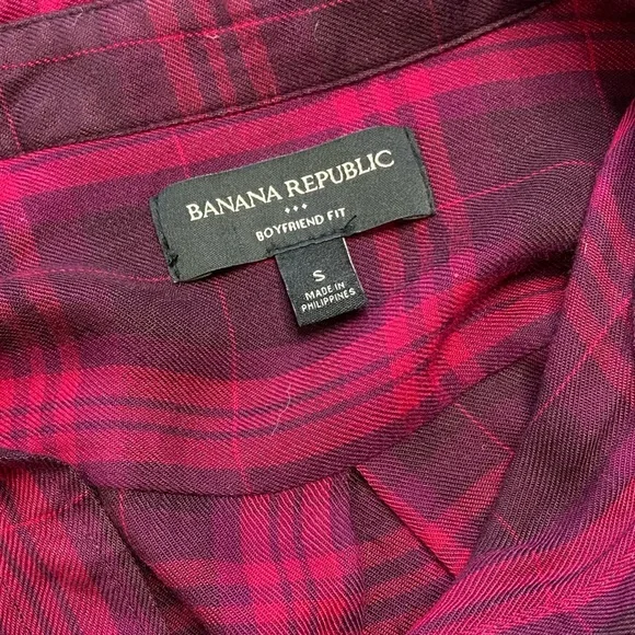 •Banana Republic•boyfriend fit plaid button top - Picture 7 of 8